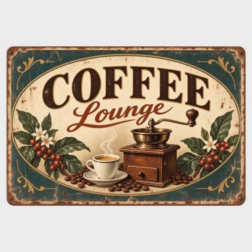 Blechschild coffee lounge - blechschild,