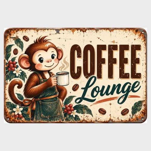 Blechschild coffee lounge - blechschild,
