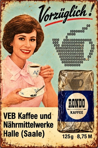 Retro blechschild rondo kaffee - blechschild,