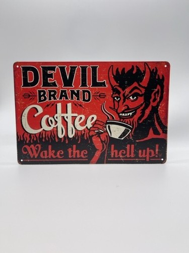 Blechschild devil coffee - devil,