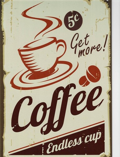 Coffee 30x20 blechschild - coffee, -blechschild
