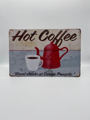 Blechschild hot coffee 20x30cm - blechschild,