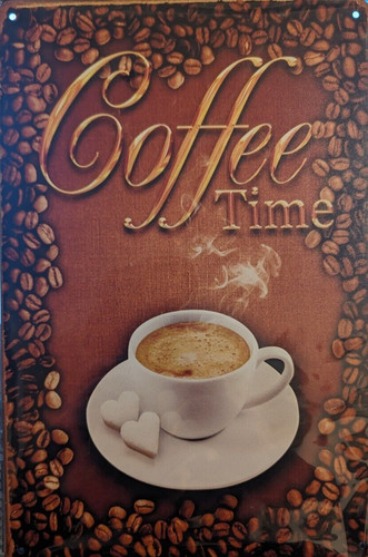 Blechschild coffee time - coffee,