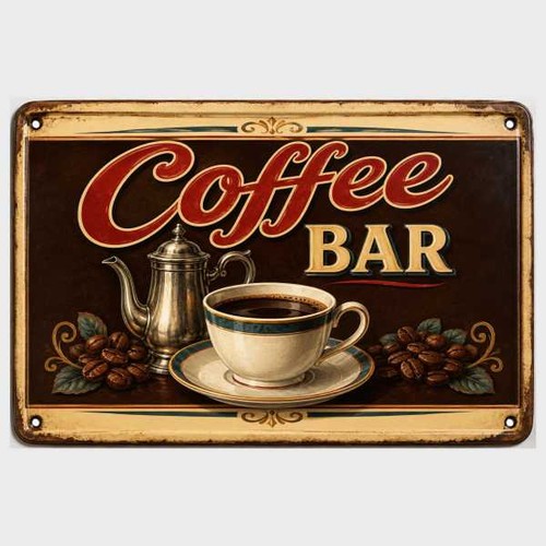 Blechschild coffee bar - coffee, kaffee