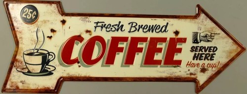 Blechschild fresh brewed - blechschild,