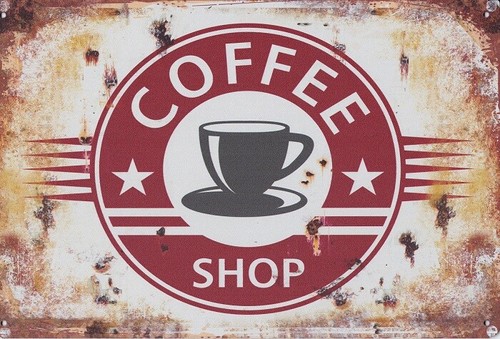Schild coffee shop blechschild - schild,
