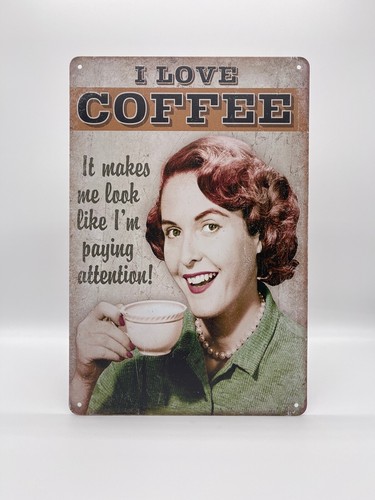 Blechschild love coffee - love,