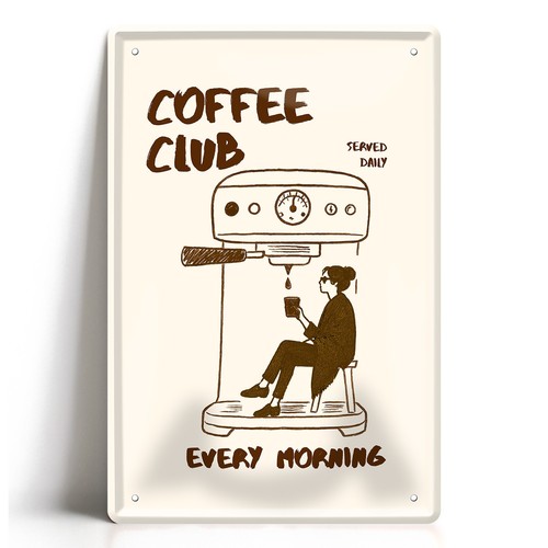 Blechschild coffee club - blechschild,
