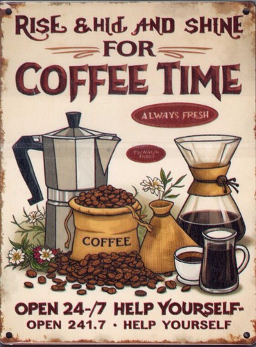Holzschild coffee time - holzschild, "coffee