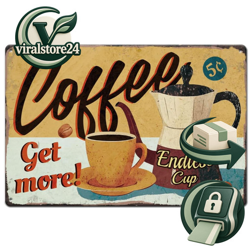 Kaffee blechschild retro - kaffee,