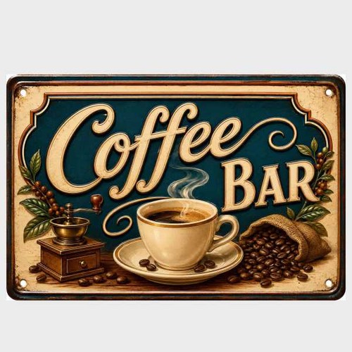 Blechschild coffee bar kaffee - bar,