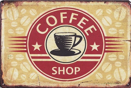 Schild coffee shop blechschild - shop,