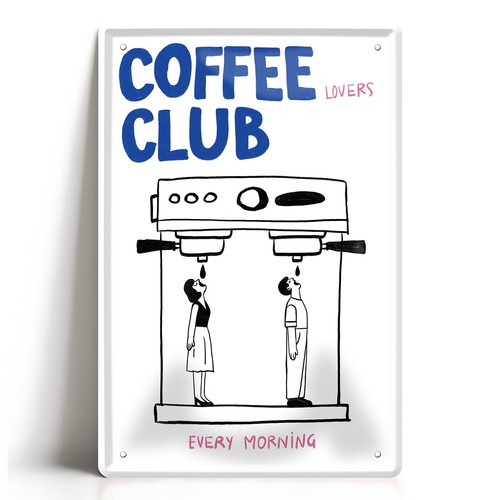 Blechschild coffee lovers club - lovers,