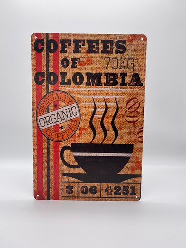 Blechschild coffee colombia - blechschild,