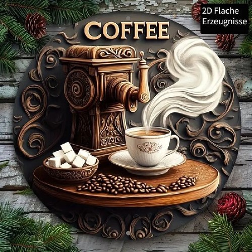 Blechschild rund coffee kaffee - rund,